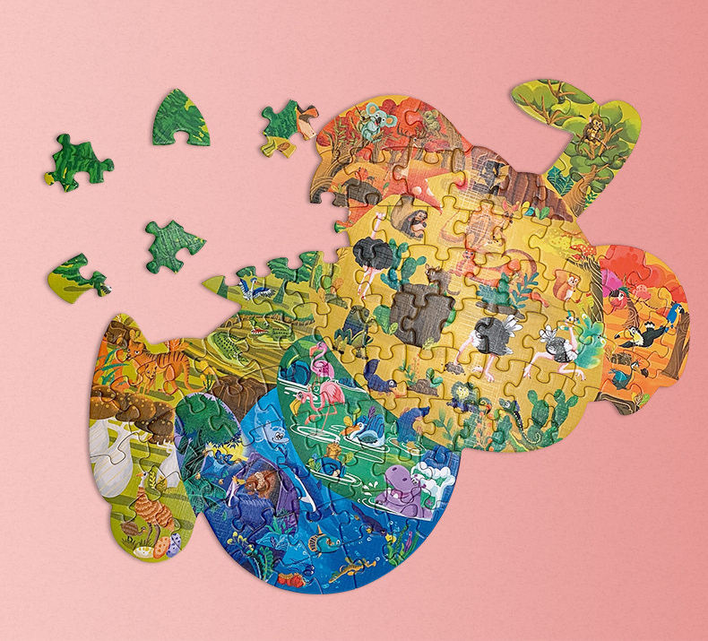 Free Sample Children Puzzle customize printable Educational Toys Cartoon Jigsaw Puzzle Made