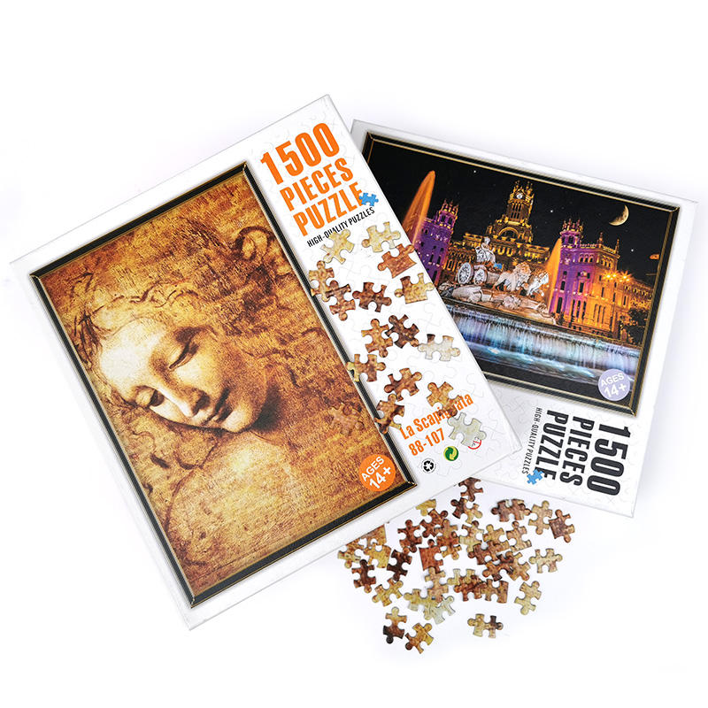 High Quality Custom Printed Die-cut Gray Cardboard IQ Game Toys Adult Jigsaw Puzzles