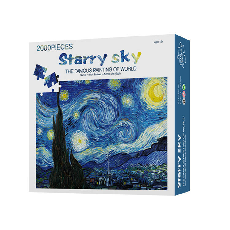Custom 2000 Pcs Famous Painting Puzzle 2000 Piece Jigsaw Puzzle Board for Adults Gifts