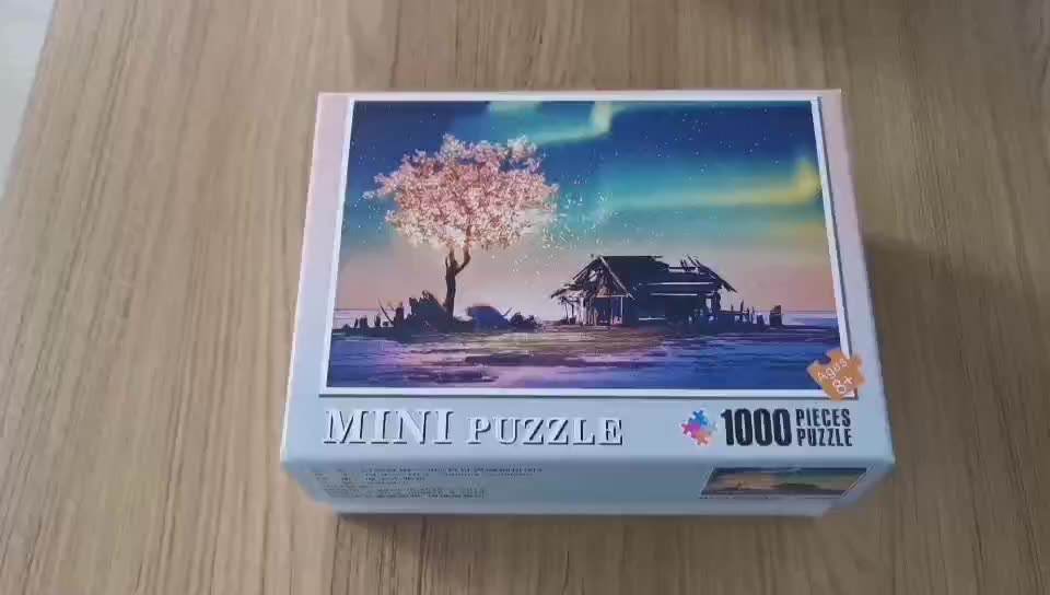 Adult Decompression mini puzzle piece key chain White Card Paper Puzzle 1000 Pieces Jigsaw Puzzle