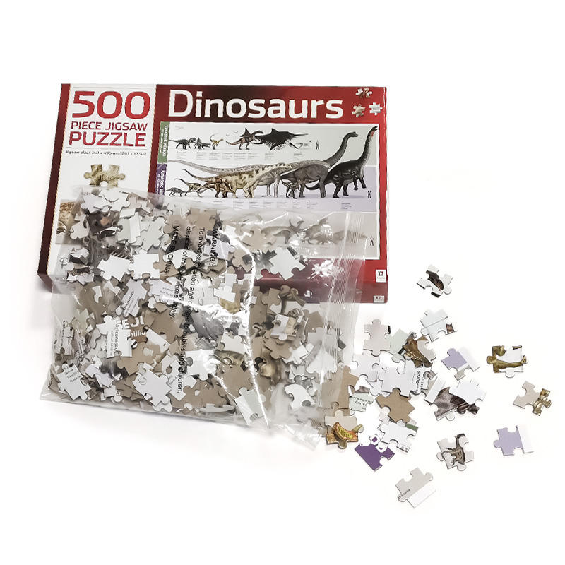 Wholesale Adults Toys Games Puzzles Gray Cardboard Dinosaur Pattern Jigsaw Puzzles
