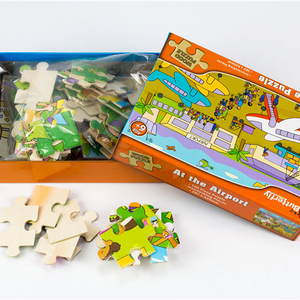 Wholesale Kids Large Pieces Shape A4 Size 12 24 36 48 Pieces Thick Jigsaw Puzzles