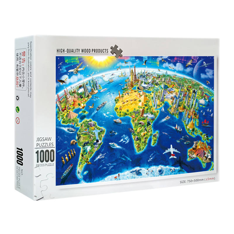 Wholesale 1000 Pieces Customize Paper Cardboard Sublimation Jigsaw Puzzles